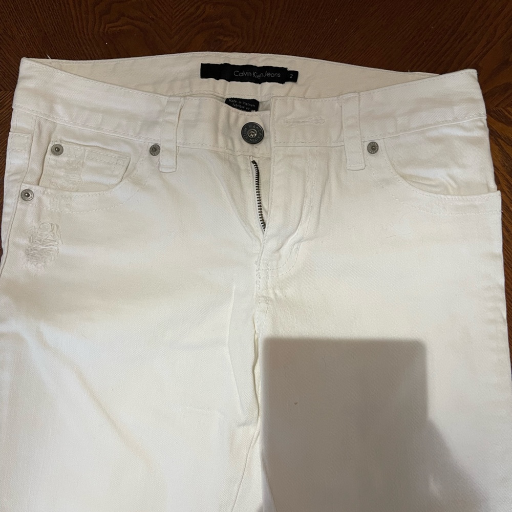 Calvin Klein white jeans